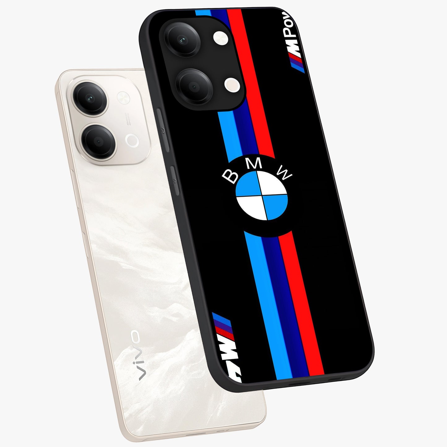 Turbo BMW Beast Glass Case displayed in angled mockup highlighting sleek racing car design with bold automotive aesthetic.