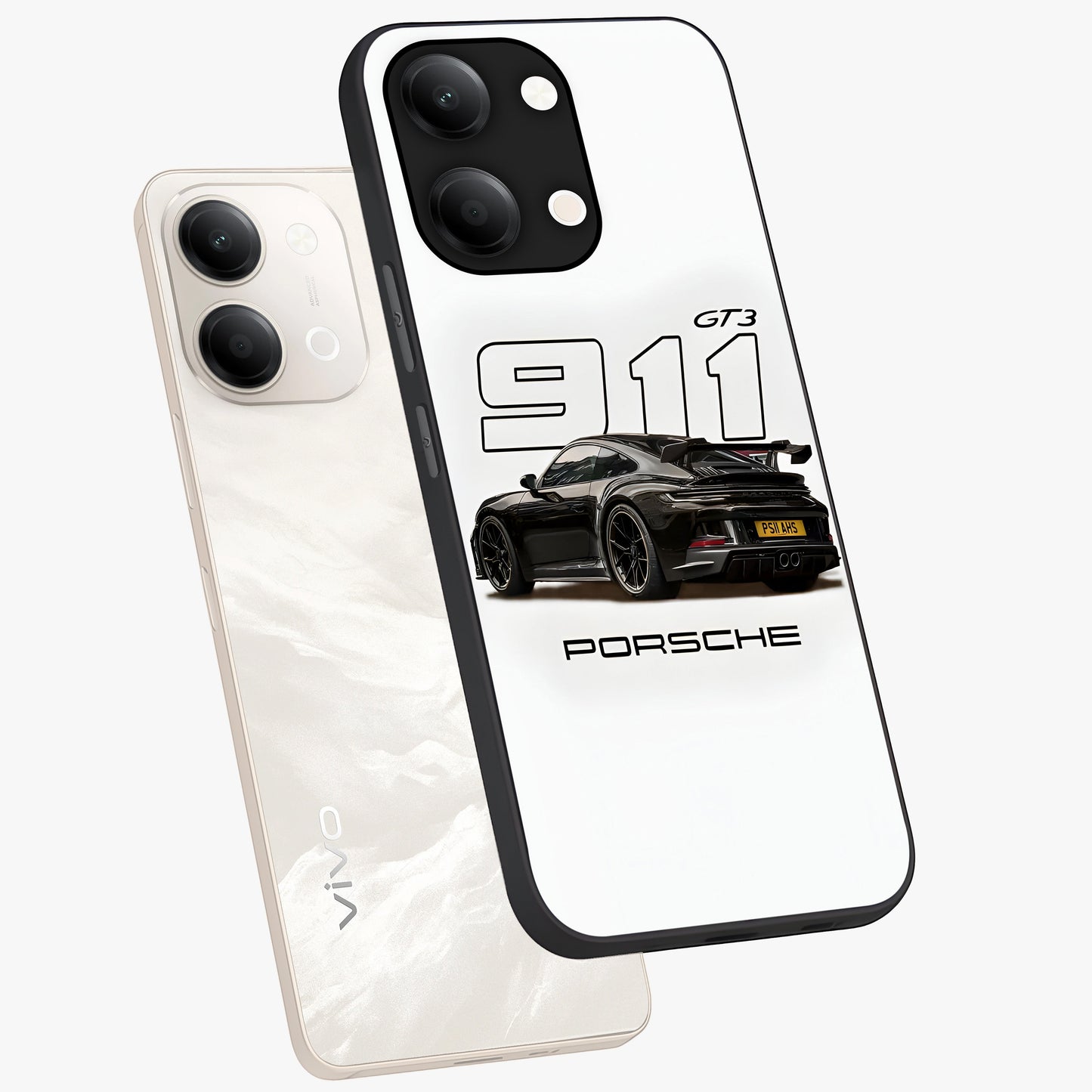 Turbo Legacy Icon Glass Case displayed in angled mockup highlighting dynamic automotive design with performance aesthetic.