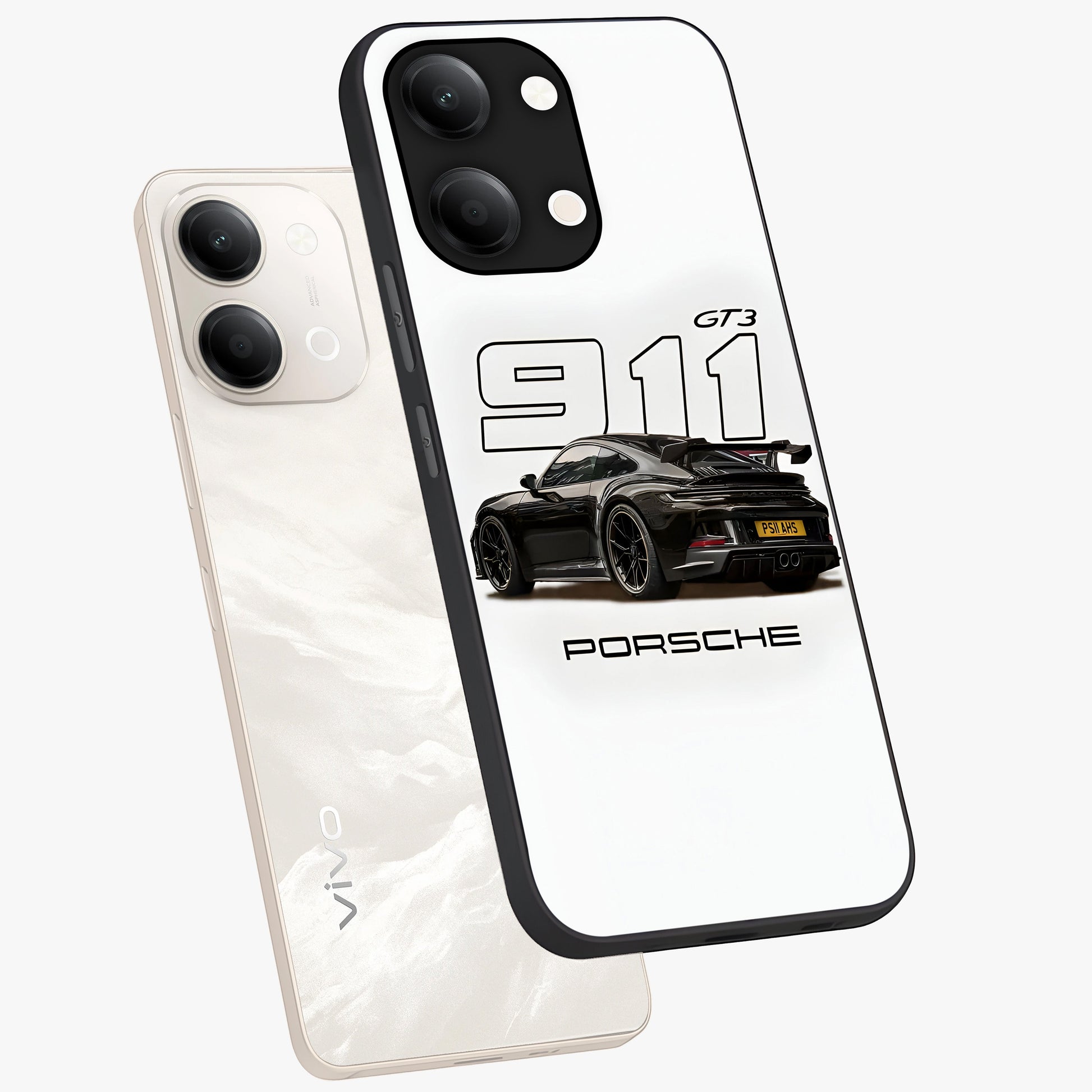 Turbo Legacy Icon Glass Case displayed in angled mockup highlighting dynamic automotive design with performance aesthetic.