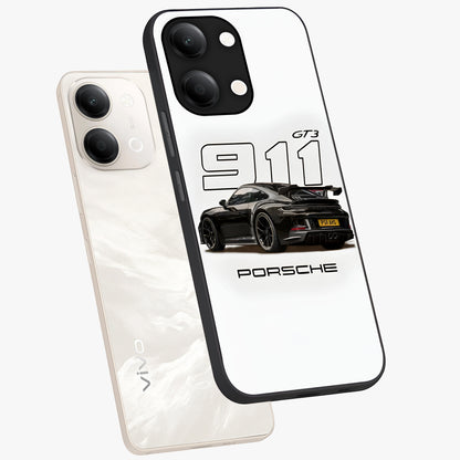 Turbo Legacy Icon Glass Case displayed in angled mockup highlighting dynamic automotive design with performance aesthetic.