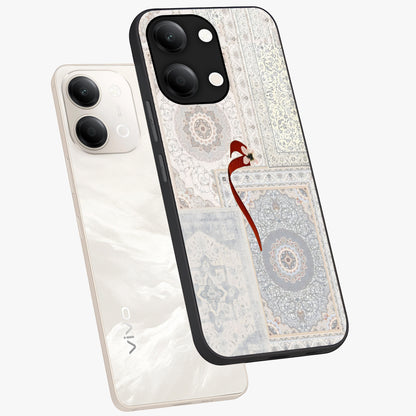 White Aesthetic Bow Glass Case displayed in angled mockup highlighting clean bow design with soft aesthetic style.