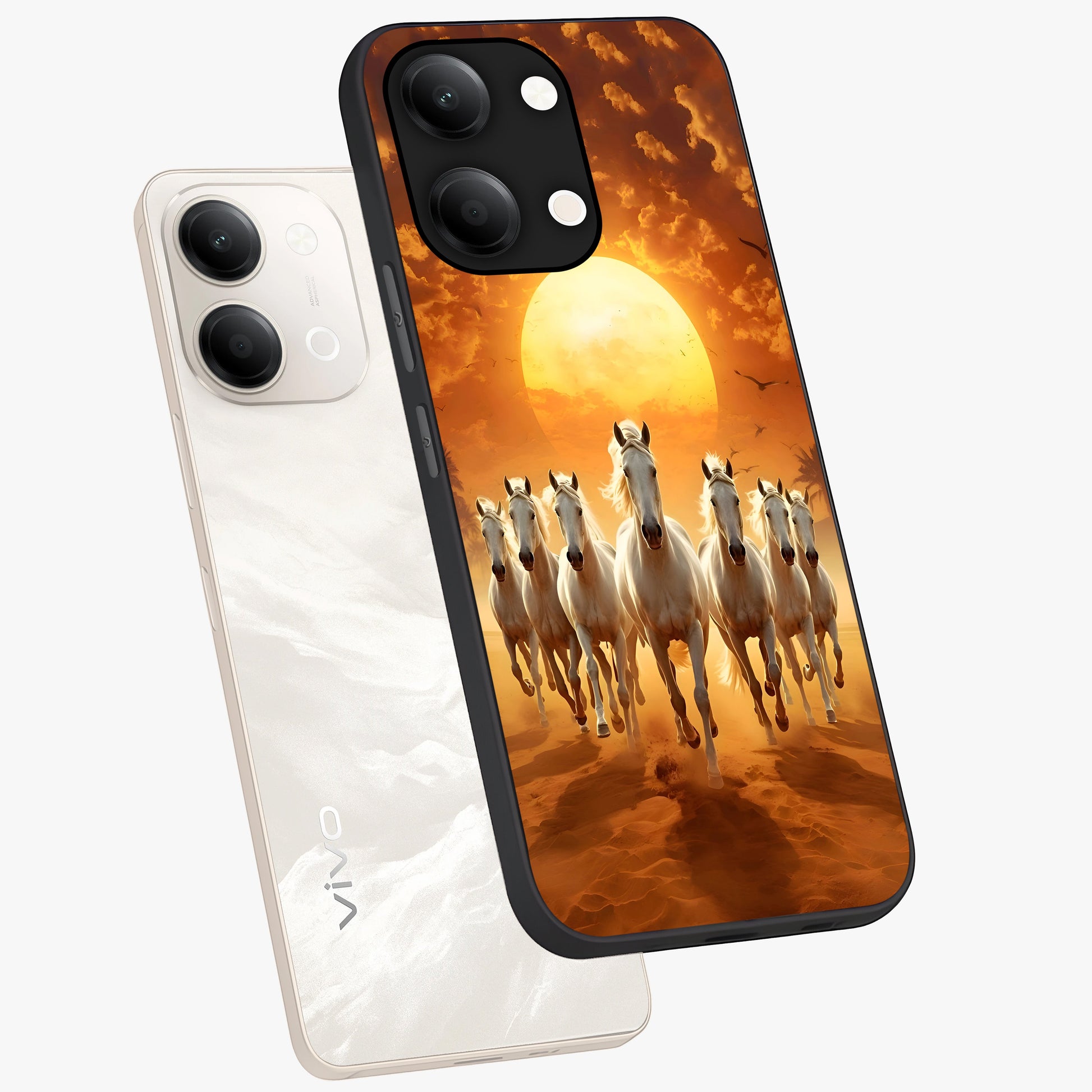 Wild Sunset Majesty Glass Case displayed in angled mockup highlighting vibrant sunset sky design with scenic aesthetic.