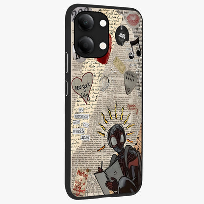 City Dream Sketch Glass Case upright view showcasing urban skyline artwork with stylish hand drawn design.