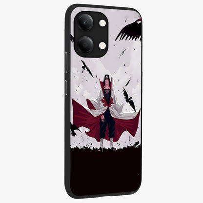Crimson Crow Ascension Glass Case upright view showcasing dramatic crow artwork with bold gothic theme.