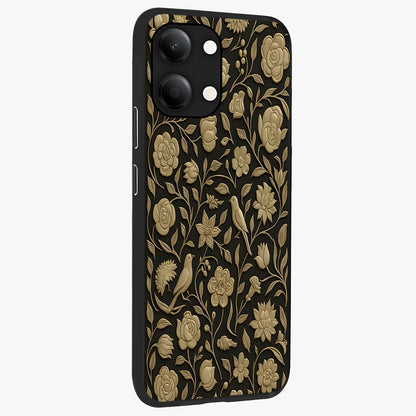 Golden Evil Eye Mandala Glass Case upright view showcasing decorative evil eye mandala artwork with spiritual aesthetic style.