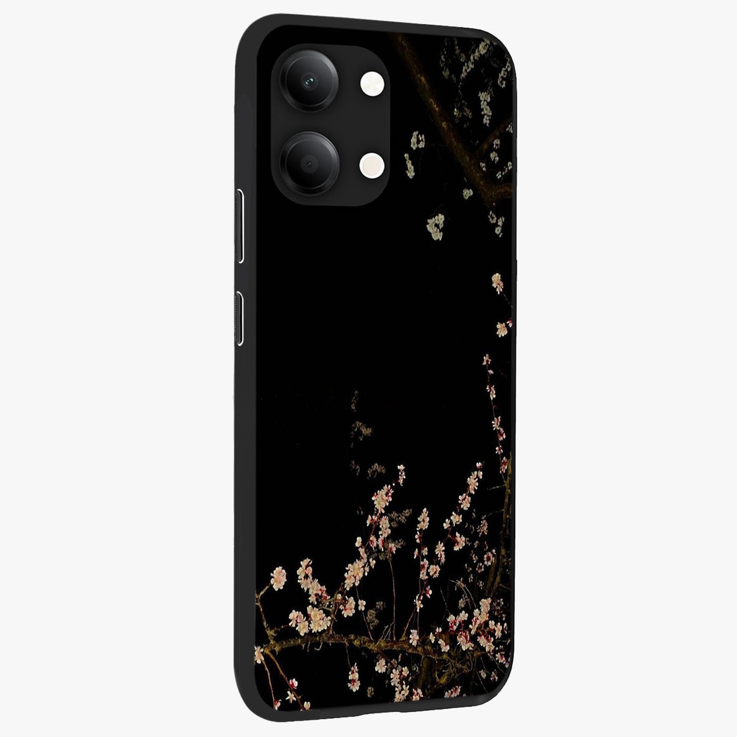 Petal Moon Light With Custom Name Glass Case upright view showcasing elegant floral moon artwork with personalized aesthetic.