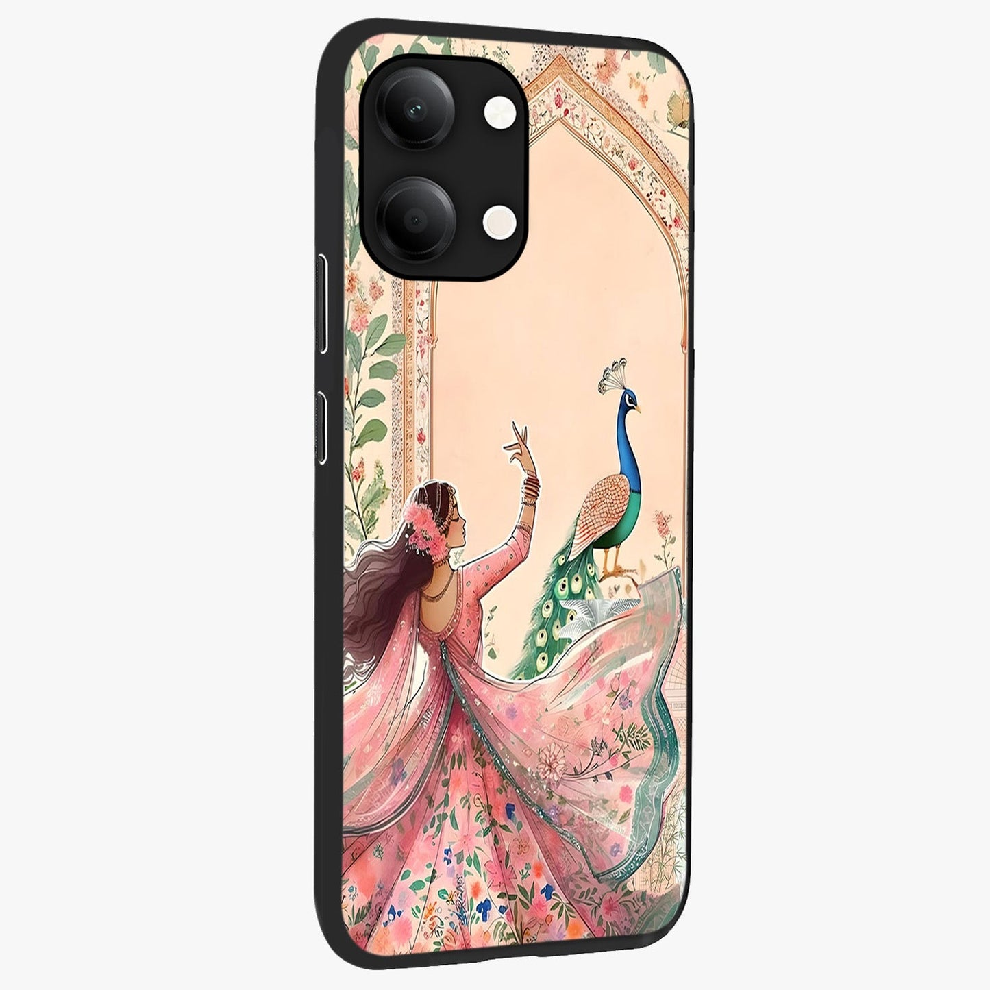 Royal Grace Muse Glass Case upright view showcasing stylish artistic artwork with sophisticated royal theme.