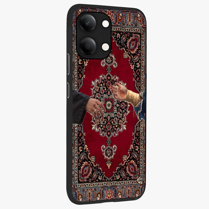 Royal Touch Reach Glass Case upright view showcasing stylish royal inspired artwork with graceful theme.