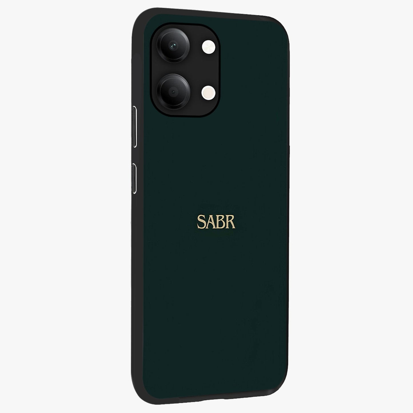 Sabr Minimal Patience Glass Case upright view showcasing calm minimalist artwork with motivational patience theme.