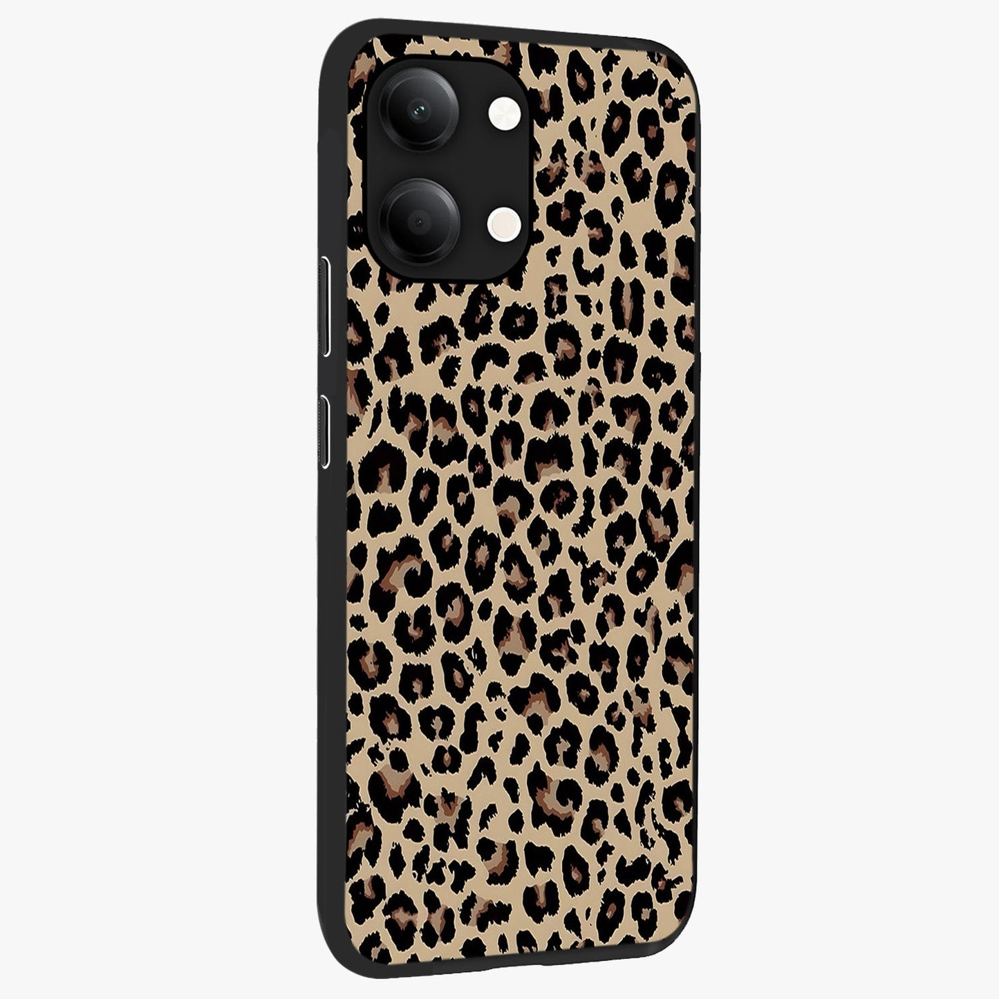 Savage Chic Pattern Glass Case upright view showcasing trendy decorative artwork with edgy fashion theme.