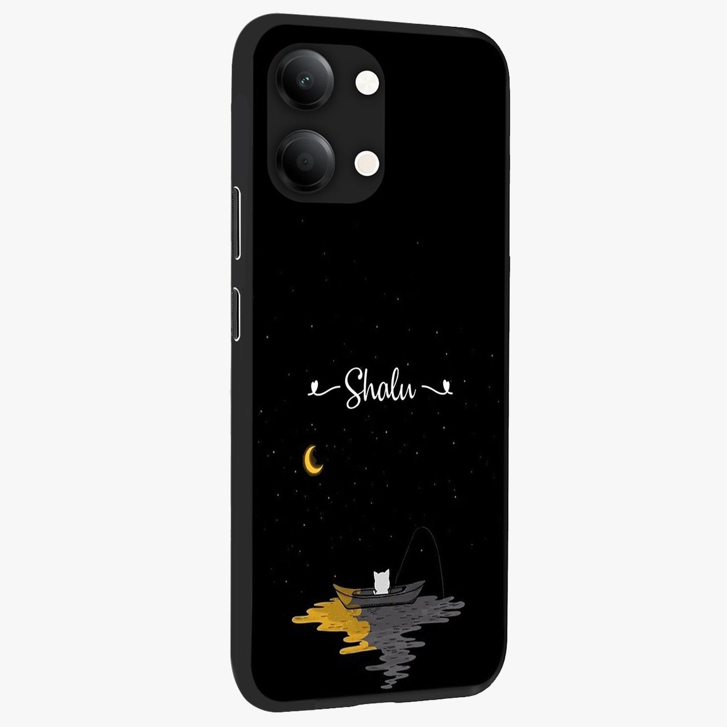 Silent Night Row Glass Case upright view showcasing tranquil night artwork with serene landscape theme.