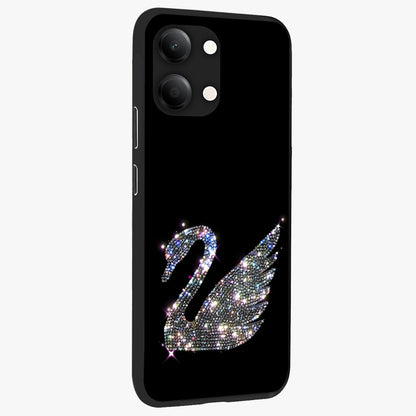 Starlit Swan Grace Glass Case upright view showcasing beautiful swan artwork with peaceful night themed design.