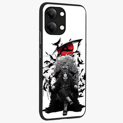 Uchiha Shadow Throne Glass Case upright view showcasing magical underwater galaxy artwork with vibrant cosmic theme.