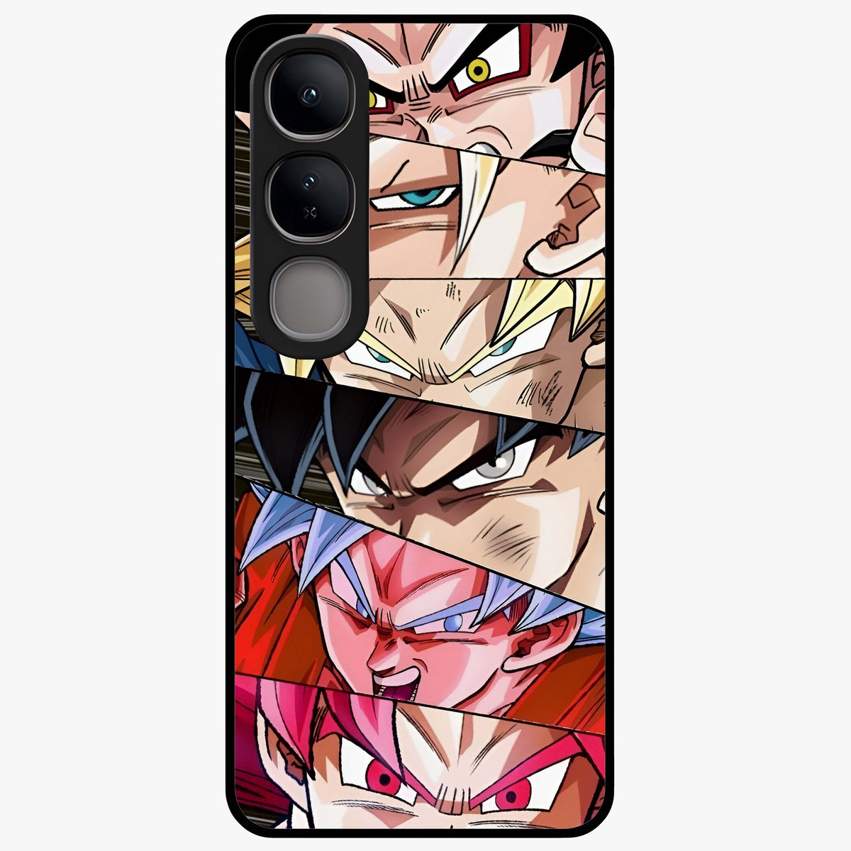 Anime Character Glass Case showing flat back view with vibrant anime artwork and glossy glass finish.