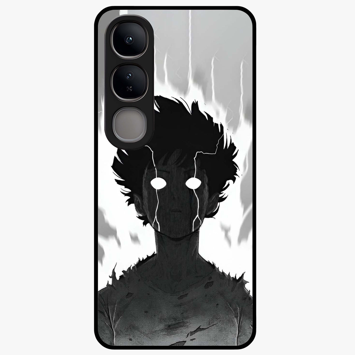 Awakened Inner Rage Glass Case showing flat back view with intense artistic artwork and glossy glass finish.