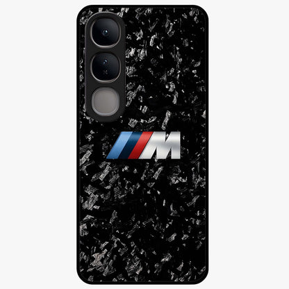 Carbon Speed Mark Glass Case showing flat back view with sporty carbon pattern artwork and glossy glass finish.