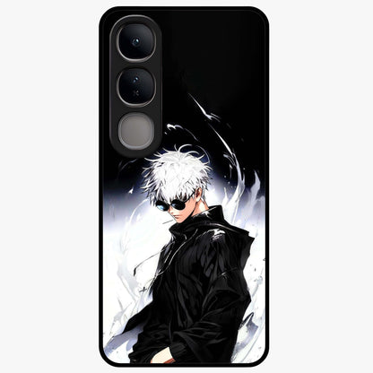 Limitless Shadow King Glass Case showing flat back view with powerful shadow warrior artwork and glossy glass finish.
