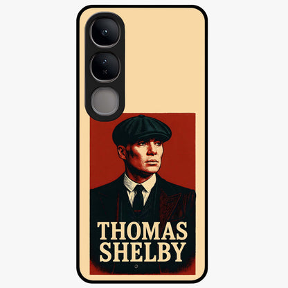 Vintage Mafia Authority Glass Case showing flat back view with bold vintage mafia inspired artwork and glossy glass finish.