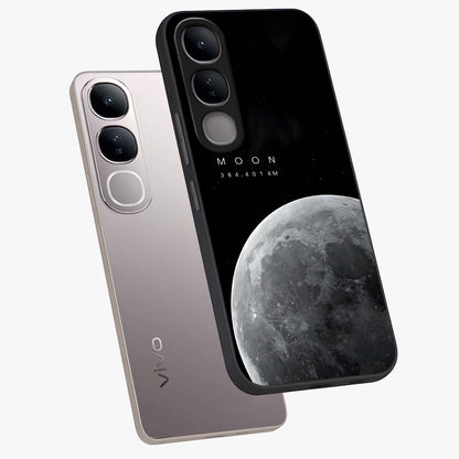 Cosmic Moon Glow Glass Case displayed in angled mockup highlighting celestial moon design with cosmic aesthetic theme.