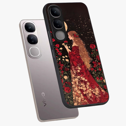 Crimson Dreams Glass Case displayed in angled mockup highlighting soft crimson aesthetic design with artistic theme.