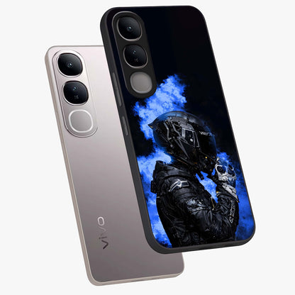Cyber Sentinel Protocol Glass Case displayed in angled mockup highlighting digital cyber design with sci-fi aesthetic style.