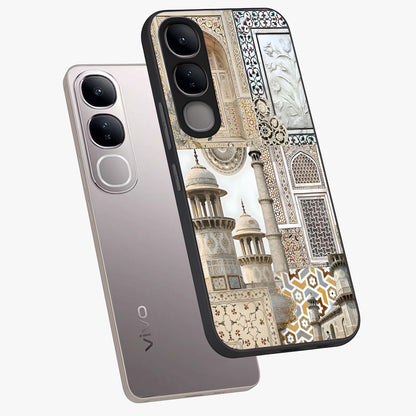 Mughal Marble Legacy Glass Case displayed in angled mockup highlighting elegant heritage marble artwork with royal aesthetic.