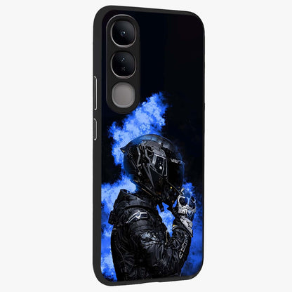 Cyber Sentinel Protocol Glass Case upright view showcasing advanced cyber sentinel artwork with futuristic tech theme.