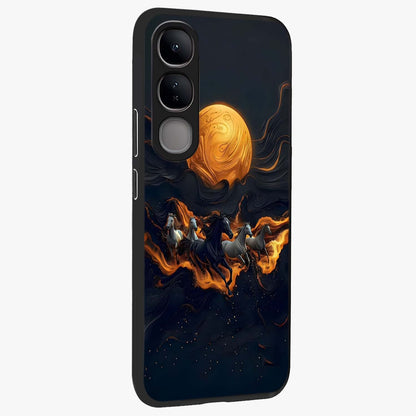 Golden Royal Heritage Glass Case upright view showcasing elegant royal artwork with classic heritage theme.