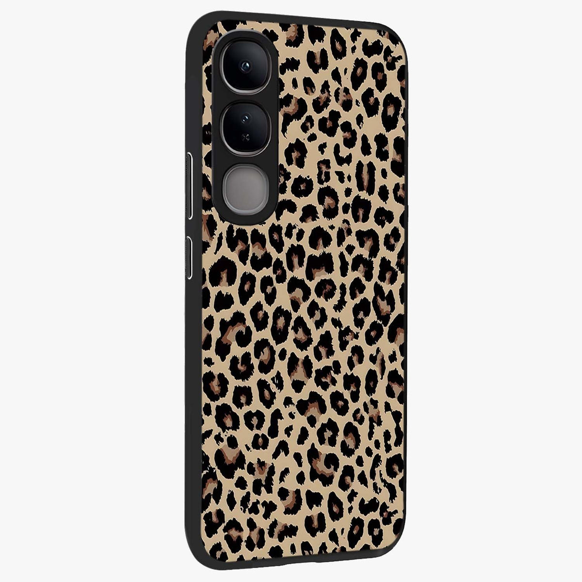 Savage Chic Pattern Glass Case upright view showcasing trendy decorative artwork with edgy fashion theme.