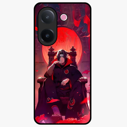Blood Moon Sovereign Glass Case showing flat back view with mystical blood moon artwork and glossy glass finish.