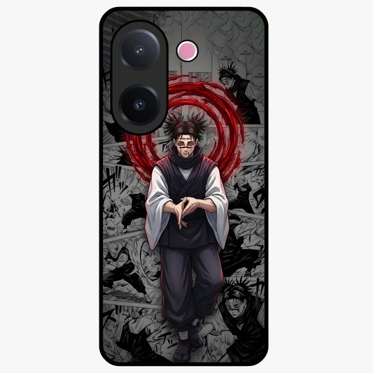 Cursed Ritual Ascension Glass Case showing flat back view with dark ritual themed artwork and glossy glass finish.