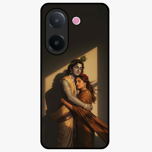 Divine Eternal Love Glass Case showing flat back view with spiritual love themed artwork and glossy glass finish.