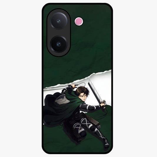 Emerald War Vanguard Glass Case showing flat back view with powerful warrior themed artwork and glossy glass finish.