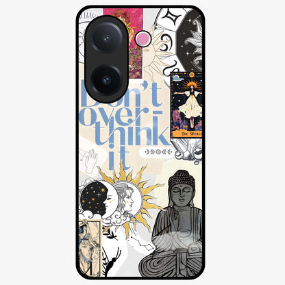 Ethereal Thoughts Glass Case showing flat back view with dreamy artistic artwork and glossy glass finish.