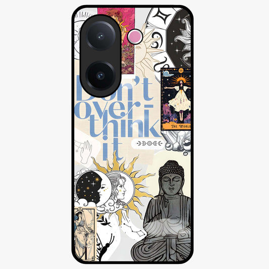 Ethereal Thoughts Glass Case showing flat back view with dreamy artistic artwork and glossy glass finish.