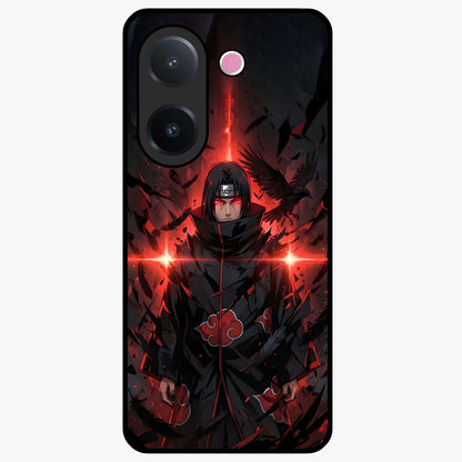Focused Blade Discipline Glass Case showing flat back view with warrior sword themed artwork and glossy glass finish.