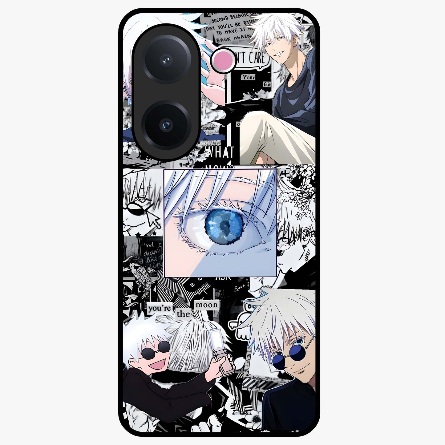 Infinity Sorcerer Chaos Glass Case showing flat back view with mystical sorcerer themed artwork and glossy glass finish.