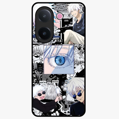 Infinity Sorcerer Chaos Glass Case showing flat back view with mystical sorcerer themed artwork and glossy glass finish.