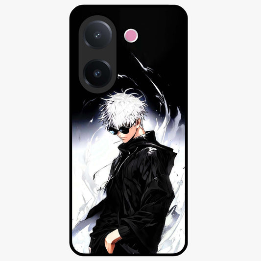 Limitless Shadow King Glass Case showing flat back view with powerful shadow warrior artwork and glossy glass finish.