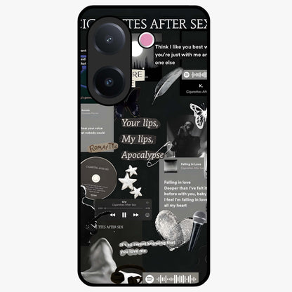 Midnight Love Echo Glass Case showing flat back view with romantic midnight themed artwork and glossy glass finish.
