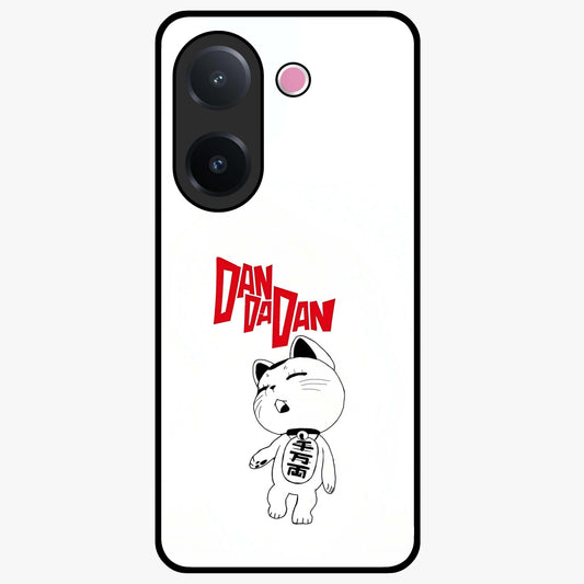 Playful Spirit Charm Glass Case showing flat back view with cheerful charm themed artwork and glossy glass finish.