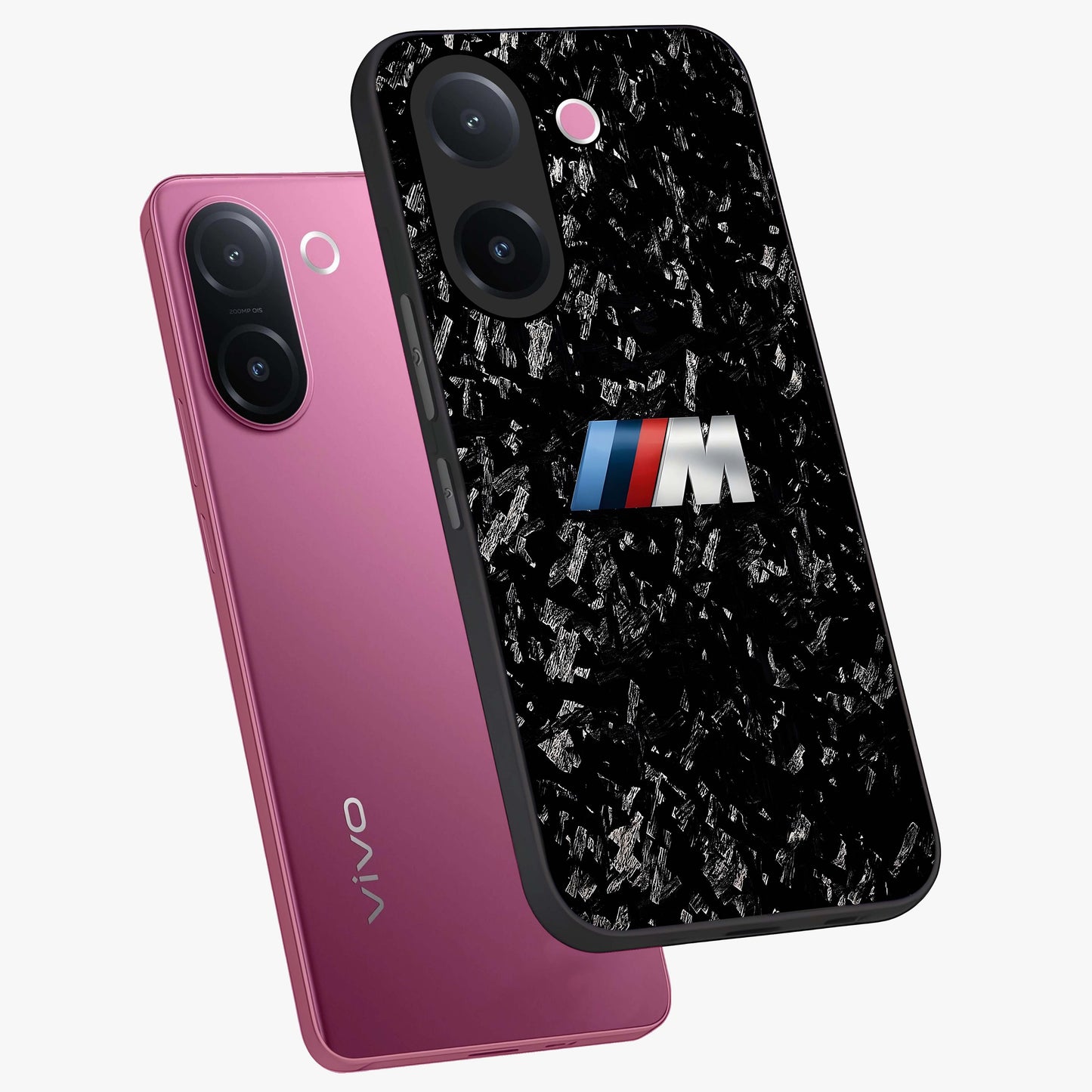 Carbon Speed Mark Glass Case displayed in angled mockup highlighting racing inspired carbon design and sleek aesthetic style.