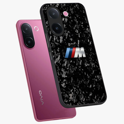 Carbon Speed Mark Glass Case displayed in angled mockup highlighting racing inspired carbon design and sleek aesthetic style.