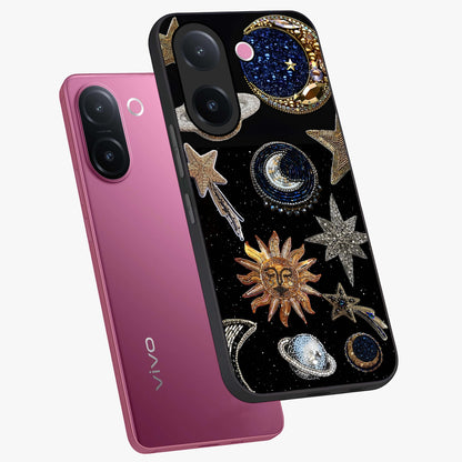 Celestial Gem Constellations Glass Case displayed in angled mockup highlighting gemstone inspired constellation design.