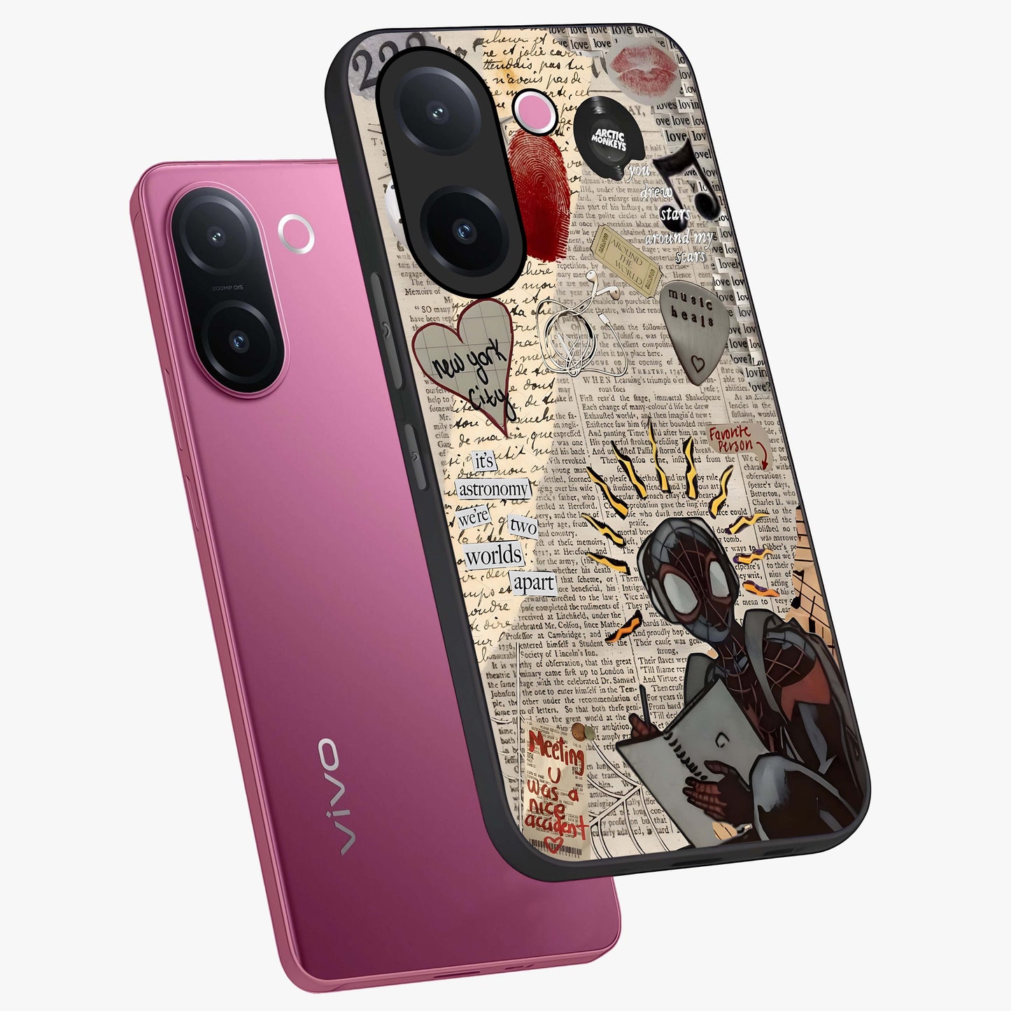 City Dream Sketch Glass Case displayed in angled mockup highlighting minimal city illustration with aesthetic sketch style.
