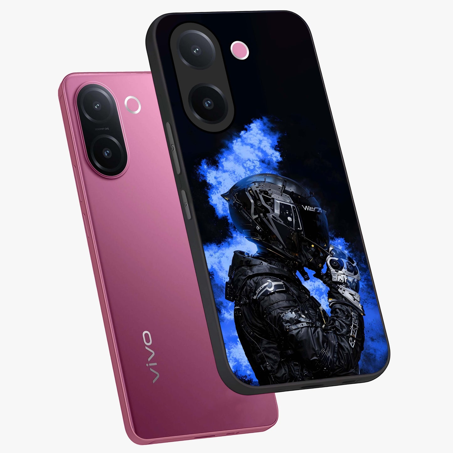 Cyber Sentinel Protocol Glass Case displayed in angled mockup highlighting digital cyber design with sci-fi aesthetic style.