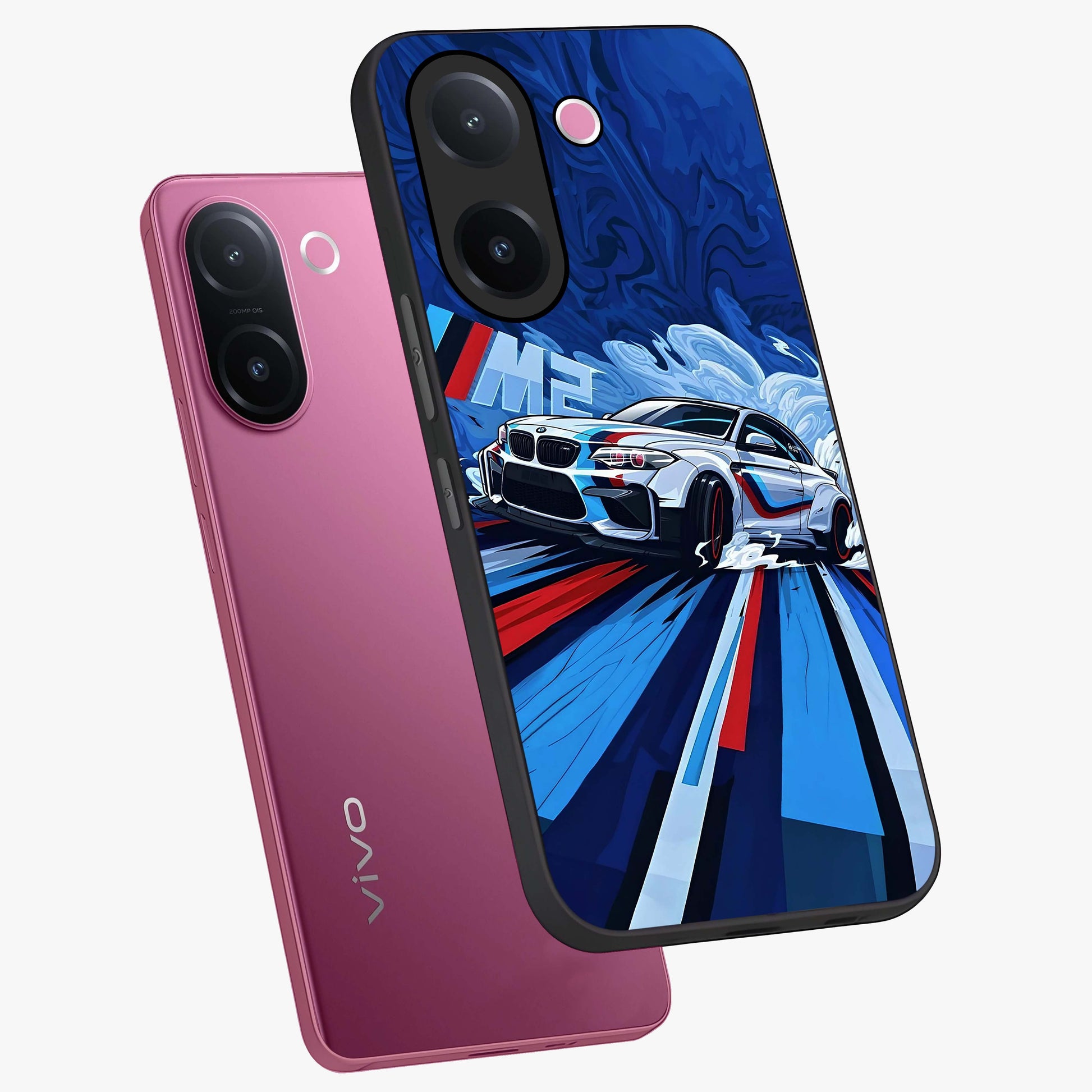 Drift Power Rush Glass Case displayed in angled mockup highlighting powerful drift car design with sporty aesthetic style.