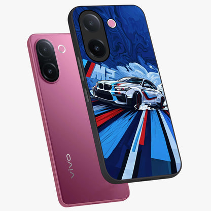 Drift Power Rush Glass Case displayed in angled mockup highlighting powerful drift car design with sporty aesthetic style.