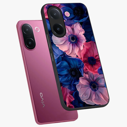 Flower Paper Art Pattern Glass Case displayed in angled mockup highlighting layered paper flower design with artistic aesthetic.