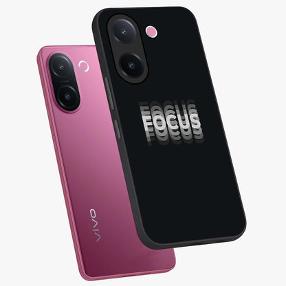 Focus Mode On Glass Case displayed in angled mockup highlighting clean minimal text artwork with modern aesthetic style.